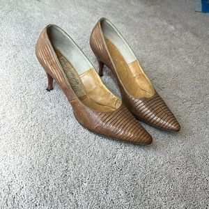 Genuine reptile Brentshire pointed toe pumps
